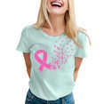thumbnail image 1 of JIRNDf T-Shirt pour Femmes Hauts d'Été Tendance Rose Imprimé Manches Courtes Col Rond Mignons Graphiques pour Femmes Chemises Vert Menthe S, 1 of 5