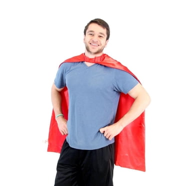 Costume Agent Adulte Cape de Superhéros Réversible Rouge et Rouge