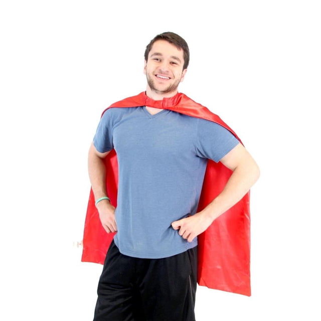 Costume Agent Adulte Cape de Superhéros Réversible Rouge et Rouge