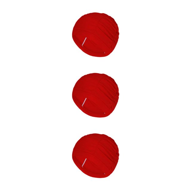relayinert Bonnet de Bain en Tissu Respirant et Protégé pour Femmes Durable Bonnet de Natation Rouge 3Ensemble