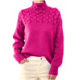 thumbnail image 1 of Besolor Chandails à Col Roulé pour Femmes Manches Longues Décontractées Tricot Torsadé Pull Ample Automne Hiver, 1 of 6