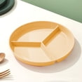 thumbnail image 2 of Yhmxh 10 Inch Diameter Plastic Three Grids Circular Dining Plates Thickened Heat-resistants Household Breakfast Fruit Plates Home and Kitchen kitchen Accessories kitchen Essentials, 2 of 5