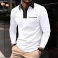 thumbnail image 1 of RXIRUCGD Chemise de Golf à Manches Longues pour Hommes, Col Rabattu, Blanc, Taille : S, 1 of 6