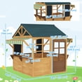 thumbnail image 3 of Qaba Outdoor Playhouse for Kids, Foldable Wooden Cottage, Brown, 3 of 10