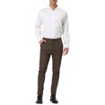 thumbnail image 2 of INSPIRE CHIC Men's Plaid Dress Slim Fit Checked Business Pants with Pockets 32 Brown, 2 of 7