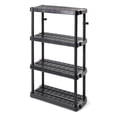 thumbnail image 2 of Gracious Living 4 Shelf Adjustable Height Medium Duty Storage, Black (2 Pack), 2 of 12