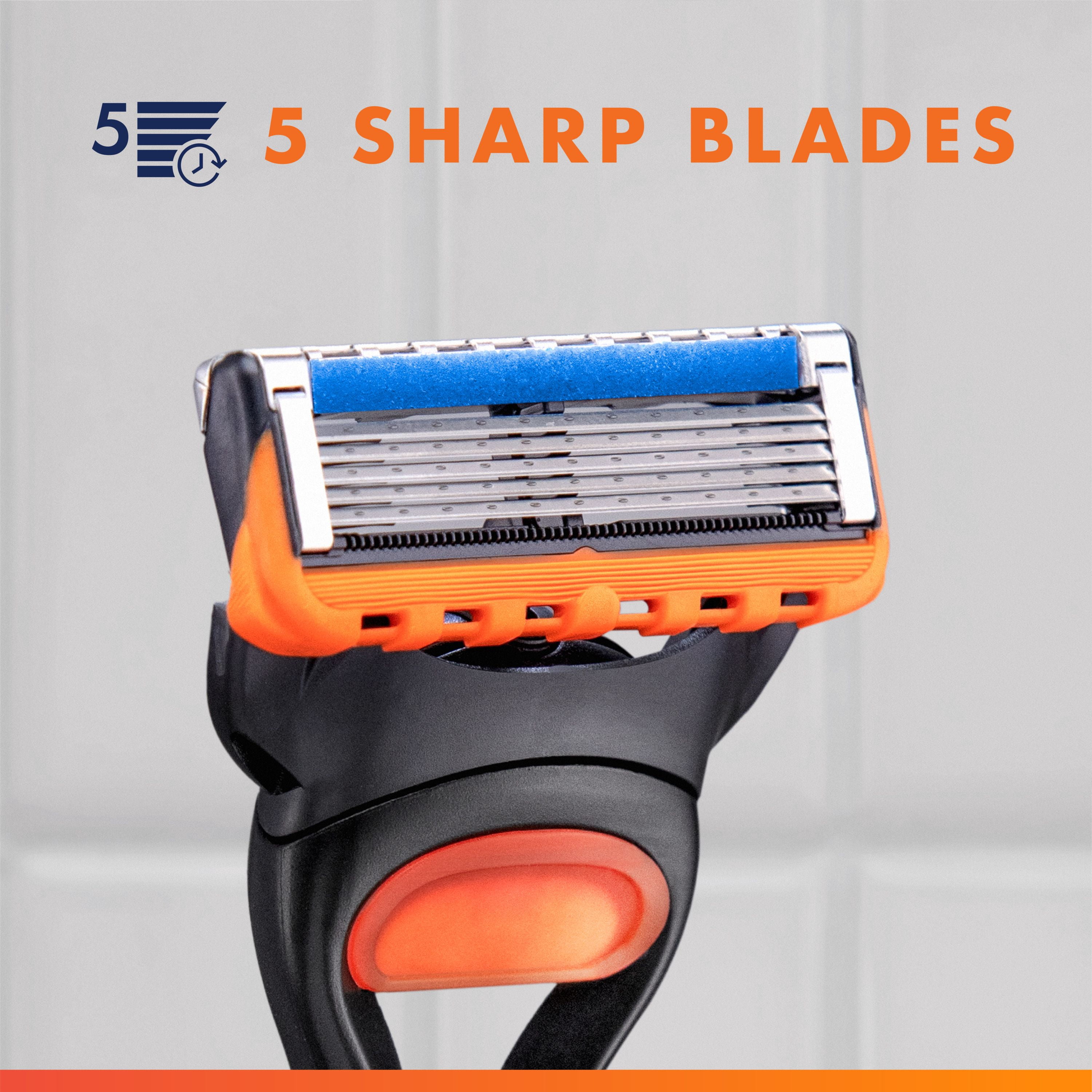 Gillette Fusion5 Rasoir pour Hommes, 1 Manche de Rasoir, 2 Cartouches de Lames, avec Bande Lubrifiante et Tondeuse de Précision pour Hommes