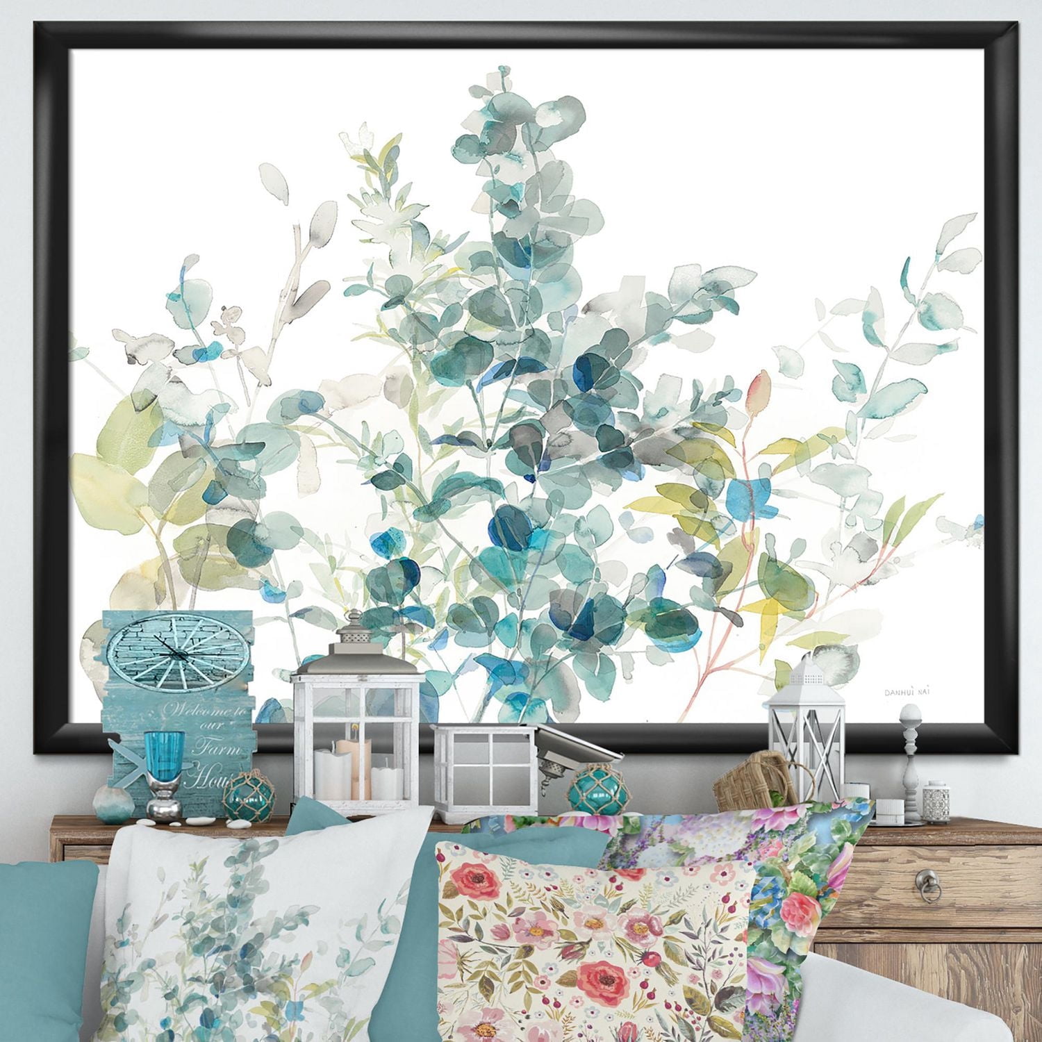 Designart Élément naturel d'eucalyptus Art mural encadré