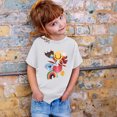 thumbnail image 2 of FhsagQ le 7 Juillet Garçon et Fille Mode Décontractée Imprimé Col Rond Ample Manche Courte T-Shirt Haut Petite Fille le 7 Juillet T-Shirts Taille 9/10 Pâques Blanc 10-11 Ans, 2 of 3