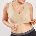 thumbnail image 4 of Women Pure Color Plus Size Ultra-thin Large Bra Sports Bra Full Bra Cup Tops, 4 of 9
