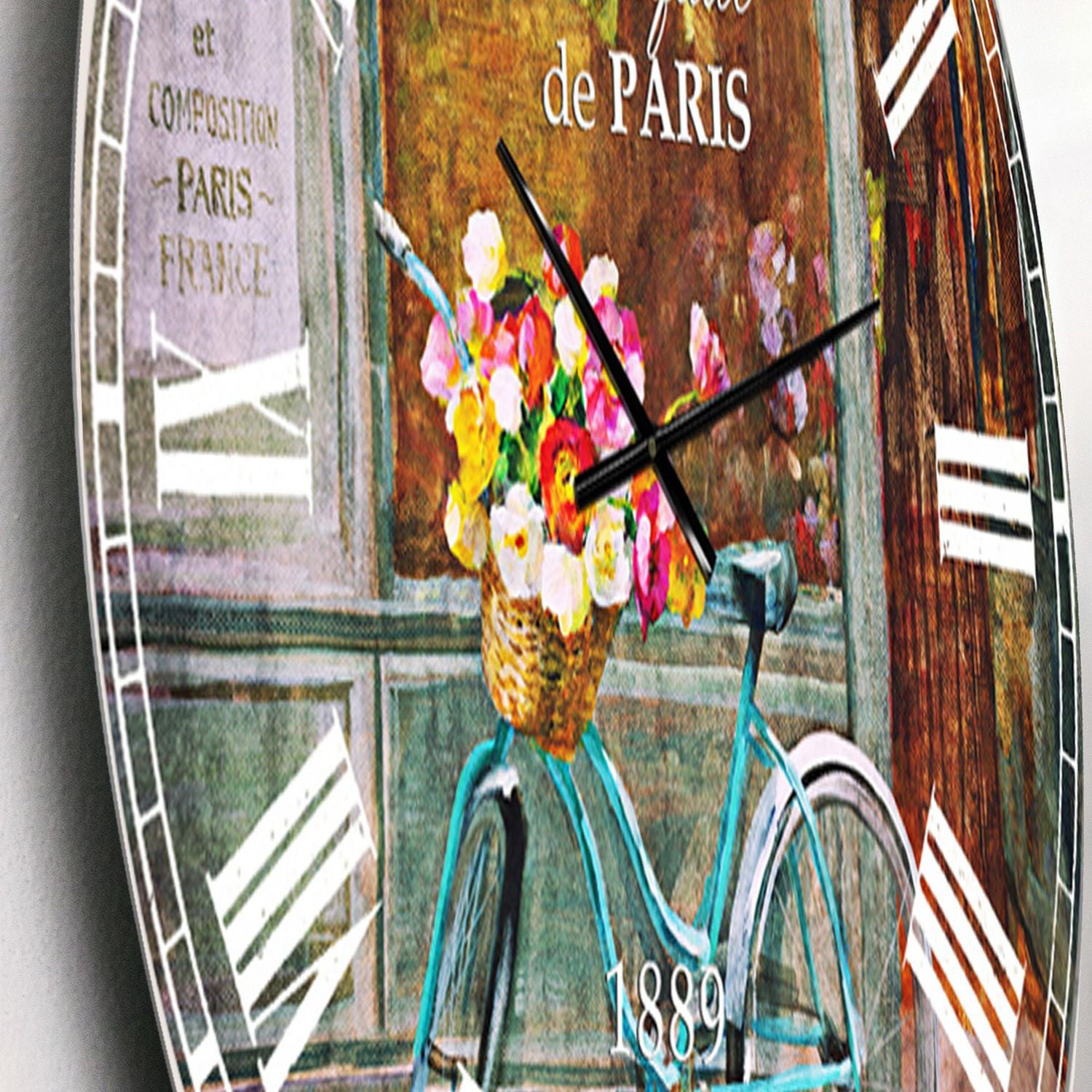 Designart Fleuriste français de Paris horloge murale
