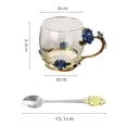 thumbnail image 2 of 1 Set Rose Glass with Spoon Tea Mug Coffee Mug Suitable for Gift Giving, 2 of 5