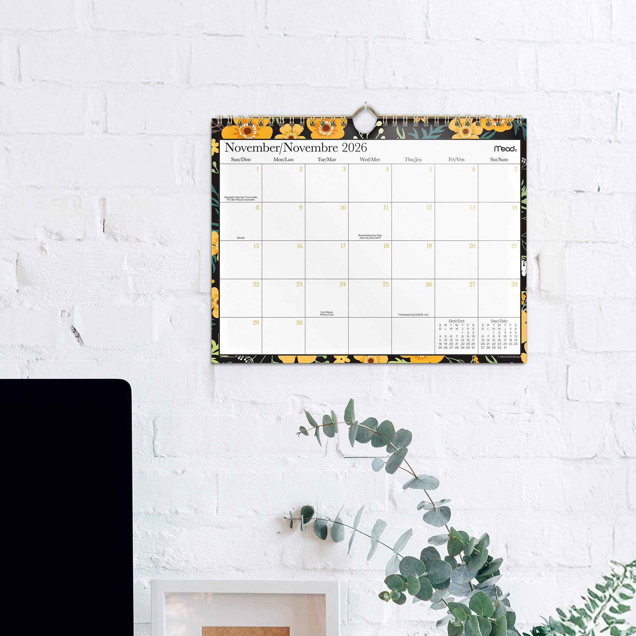 2027 Mead® Yellow Buttercup Compact Wall Calendar