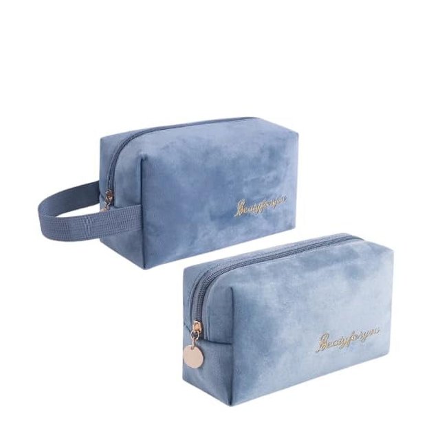 BLUE BEADS Set of 2 Pcs Simple Glossy Cosmetic Velvet Makeup