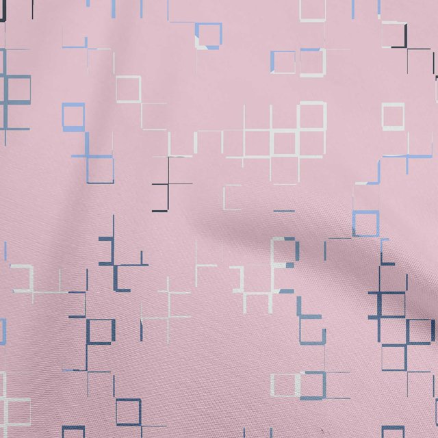 oneOone Cotton Poplin Light Pink Fabric Geometric Craft Projects Decor Fabric Printed By The Yard 56 Inch Wide