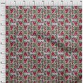 thumbnail image 3 of oneOone Polyester Lycra Fabric Leaves & Floral Block Printed Fabric 1 Yard 56 Inch Wide, 3 of 4