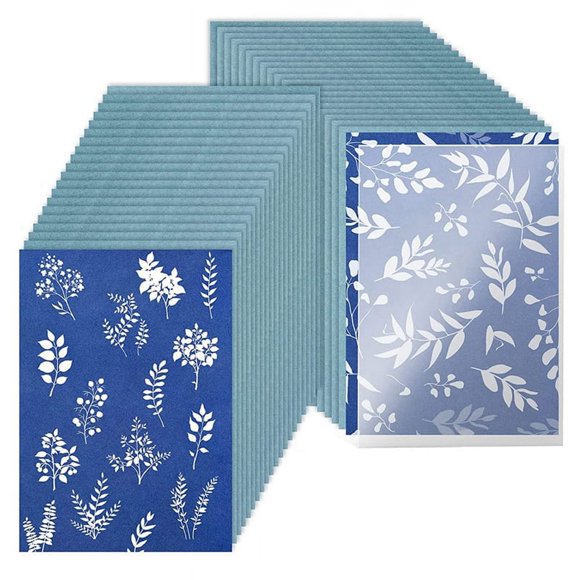 Ensemble de 40 Pcs de Papiers d'Impression Soleil avec Panneau Acrylique A5 Papier d'Art d'Impression Soleil Sensibilité Papier d'Impression Nature
