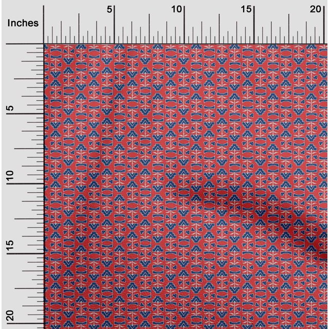 oneOone Cotton Silk Fabric Leaves & Floral Block Decor Fabric Printed BTY 42 Inch Wide