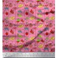 thumbnail image 1 of Soimoi Polyester Crepe Fabric Mix Fruits Print Fabric by The Yard 42 Inch Wide, 1 of 3