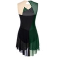 thumbnail image 4 of Zaldita Robe de Patinage Artistique pour Femmes à Blocs de Couleur, Moderne, Robe de Danse de Patinage sur Glace et à Roulettes, Justaucorps-Robe de Gymnastique Sans Manches, Vert, TTG, 4 of 7