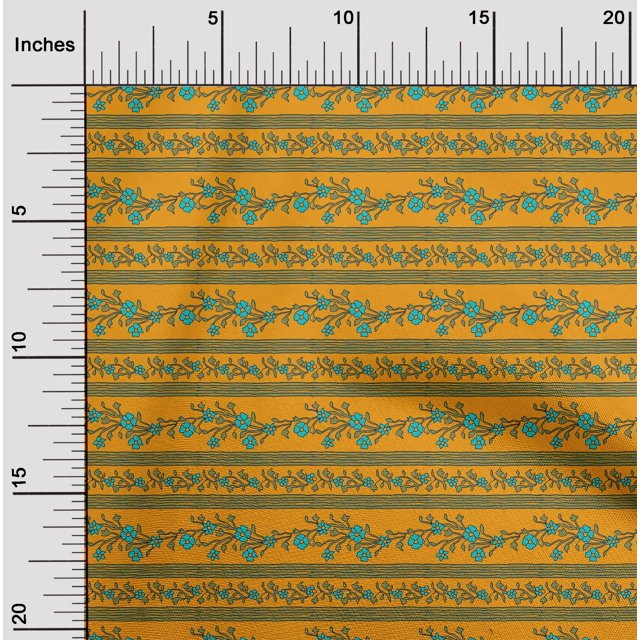 oneOone Polyester Lycra Fabric Stripe|Leaves & Floral Block Decor Fabric Printed BTY 56 Inch Wide