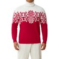 thumbnail image 2 of Fortune Family Matching Christmas Sweaters, Snowflake Print Knitted Pullovers Contrast Color Long Sleeve Turtleneck Sweater, 2 of 9