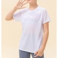 thumbnail image 4 of Posijego Garçons Filles Chandails Athlétiques Respirants Manches Courtes Hauts Enfants Col Rond Ample Décontracté T-Shirts d'Été, 4 of 7