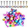 thumbnail image 2 of BodyJ4You 60PC Belly Button Ring Set 14G Mix CZ Bioflex Bar Acrylic Banana Body Piercing Jewelry, 2 of 7