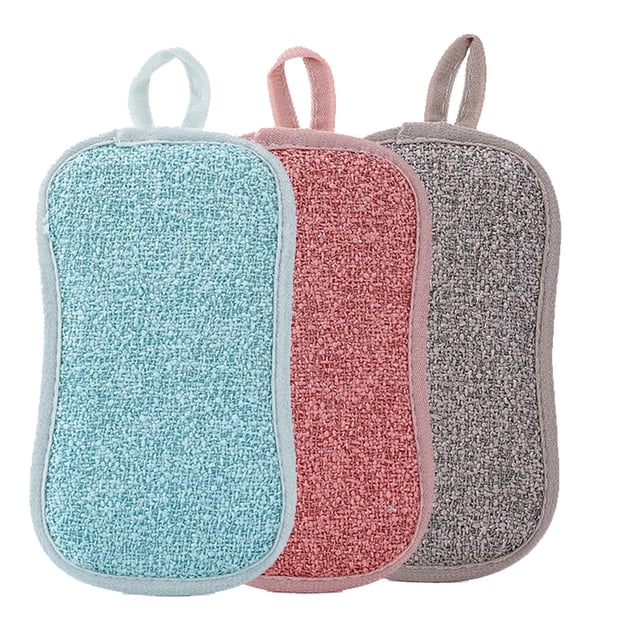 WIFKLSIIPG Kitchen Cleaning Towel Grease Wiping Rags Absorbent Dish Cloth 2Sided Sponge