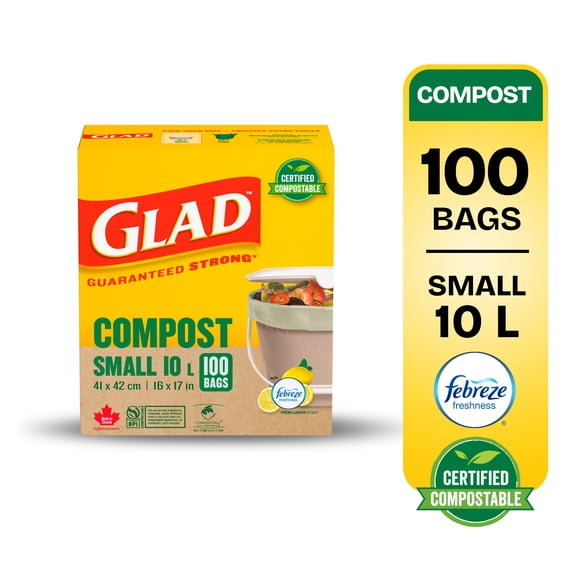 Glad Certified Compostable Bags - Small 10 Litres -