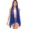 thumbnail image 2 of Womens Sleeveless Open Front Crochet Shawl Cardigan Bikini Cover Up, 2 of 5