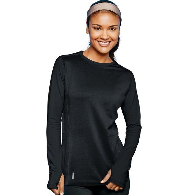 Duofold Womens Varitherm Brushed Back Long Sleeve Crew, XL, Thundering Grey