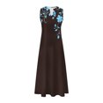 thumbnail image 4 of Ovzne Robes d'Été pour Femmes Robe pour Femme Mode Femme Confortable Été Imprimé Sans Manches Robe à Col en V Robe Grande Taille Robe Imprimée Liquidation, 4 of 5