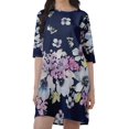 thumbnail image 4 of Moomaya Robe T-Shirt Courte Droite en Georgette Mousse pour Femmes Vêtements Grande Taille, 4 of 4