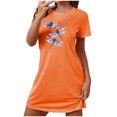 thumbnail image 2 of Chemises de Nuit pour Femmes, Chemise de Nuit Courte Surdimensionnée pour Femmes Mode à Imprimé sur la Poitrine à Manches Courtes, 2 of 7