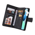 thumbnail image 5 of Case for iPhone 13 Cover Zipper Pocket Wallet Case Magnetic Protective - Black, 5 of 5
