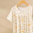 thumbnail image 4 of Chemise de Nuit pour Femmes, Manches Courtes à Col Rond Imprimé, Robe d'Allaitement, Rayonne Spandex Douce, Robe de Détente Longueur Genou, 4 of 5