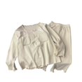 thumbnail image 1 of 2025 Enfants Unisexe Filles & Garçons Ensemble de Pyjamas en Coton Doux et Confortable Beige, 1 of 4