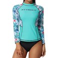 thumbnail image 1 of Women Quick Dry Athletic Floral Printed Rush Guard Sun Protection UPF 50+ Long Sleeve Shirt, 1 of 6