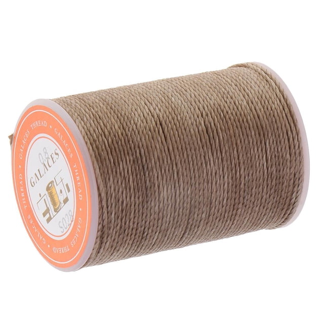 veasfak 1 Spool 60 Yards Leather Sewing Round ed Thread Cord 0.8mm DIY Hand Stitching Coffee