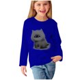 thumbnail image 2 of RXIRUCGD Chemises à Manches Longues pour Filles, Col Rond Mignon, Blouses Décontractées Élégantes (Bleu, Taille : 13 Ans), 2 of 5