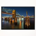 thumbnail image 1 of Design Art Lit up Brooklyn Bridge by Night Framed Canvas Art Print, 1 of 5