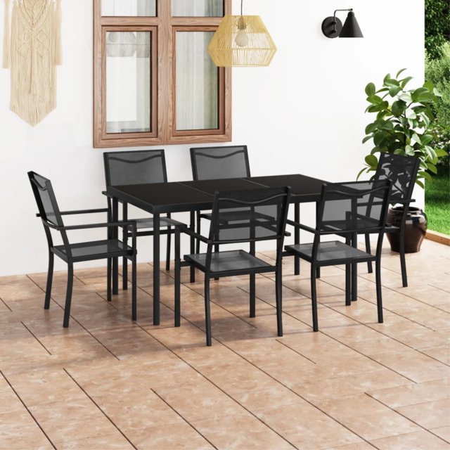 vidaXL Ensemble de Salle à Manger d'Extérieur 7 Pcs Acier