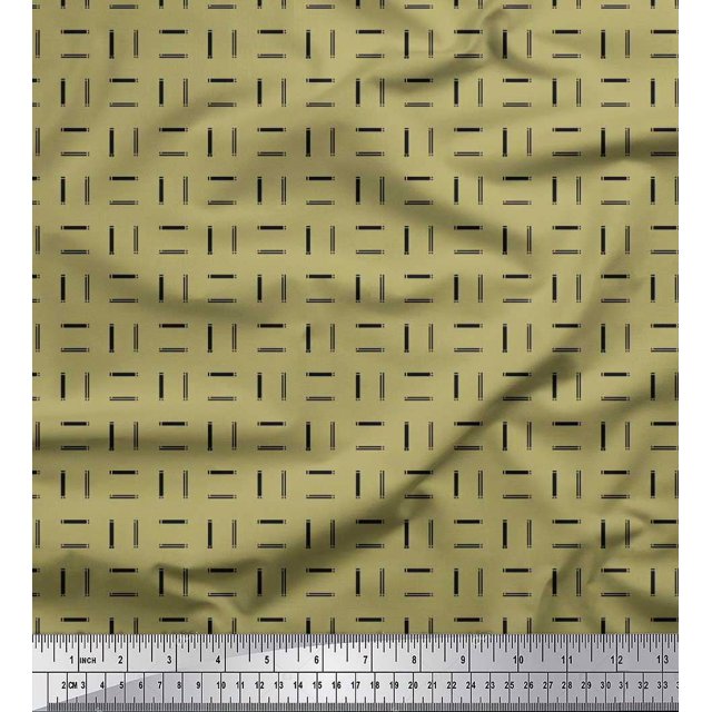 Soimoi Viscose Chiffon Fabric Geometric Small Print Fabric by The Yard 42 Inch Wide