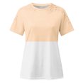 thumbnail image 1 of TopLLC Women's Short Sleeve Plus Size Tops Crewneck T Shirt Loose Fit Lace Stitching Shirts Solid Hollow Out Ruffle Tunic Tops, 1 of 5