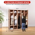 thumbnail image 3 of AKDSteel 5-Section Classroom Coat Locker, 10 Cubbies for Classrooms, Daycare Cubby with 4 casters, 5 Hooks and 2 Storage Boxes, for Home, School, Kindergarten, 3 of 6