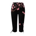 thumbnail image 4 of Pantalon Cargo pour Femmes à Coupe Décontractée par Generic TG, Capris Décontractés Noirs Unis, à Cordon, Raccourcis, Légers, 1 Unité, 4 of 5