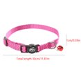 thumbnail image 4 of Safety Reflective Pet Collar with Bell Collar with Bell Adjustable Animal Nylon Webbing Breakaway Necklace,Rose Red, 4 of 9