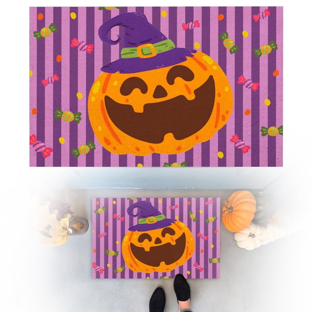 Halloween Pumpkin Bathroom Rugs Non Washable Absorbent Mat Autumn Funny Cute Microfiber Bathroom Rug For Shower Tub