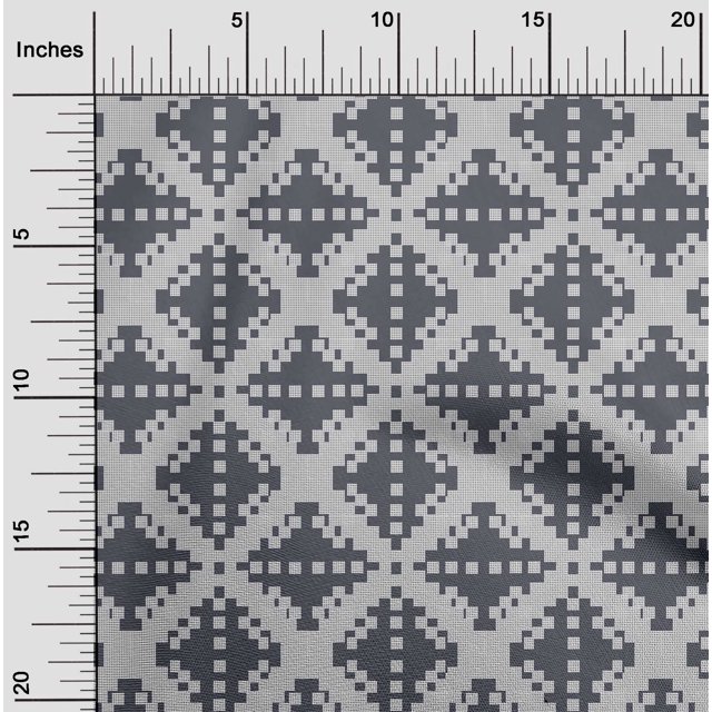 oneOone Georgette Viscose Fabric Check Kasuri Decor Fabric Printed BTY 42 Inch Wide